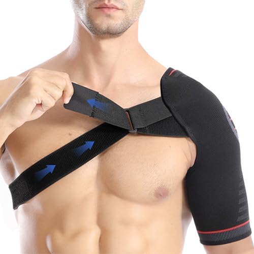 SPOBTRACE Shoulder Brace Adjustable Rotator Cuff Compression Support, L/XL
