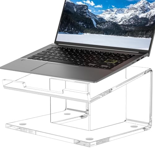 FUCDTEFC Acrylic Laptop Stand for Desk, Laptop Riser for 10-17.3 Inch Laptops, Ergonomic Computer Stand Holder Compatible with Macbooks and Notebooks