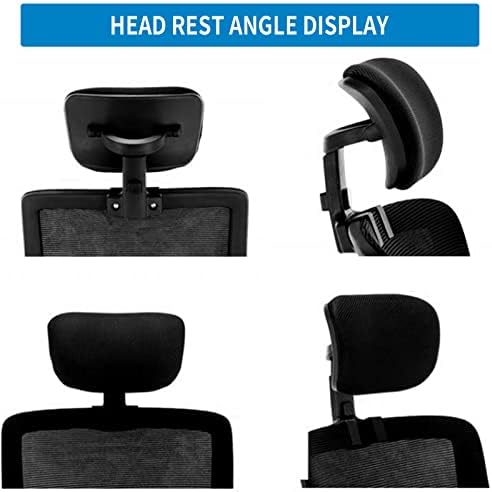 Adjustable Black Mesh Office Chair Headrest - Universal Ergonomic Head Pillow Attachment for Desk, Computer, and Swivel Chairs