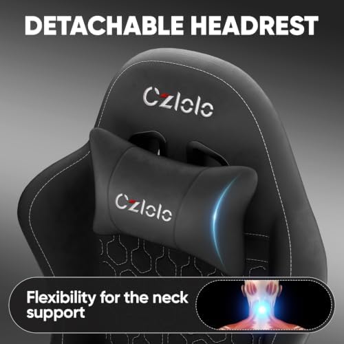 Czlolo Fabric Big and Tall Gaming Chair with Extended Footrest