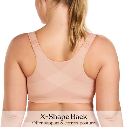 HSIA Posture Bras for Women Front Closure No Underwire Back Support Bra