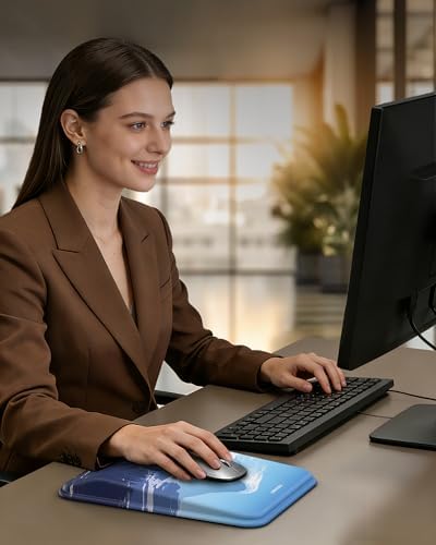 TECKNET Ergonomic Mouse Pad with Wrist Rest, All-Day Comfort & Pain Relief