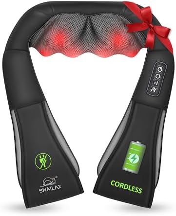 Snailax Cordless Shiatsu Neck and Shoulder Massager with Heat