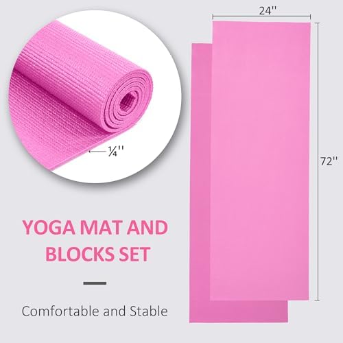 Fitvids All Purpose Thick High Density No Tear Exercise Yoga Mat with Strap & Lightweight Features for Indoor & Outdoor Use