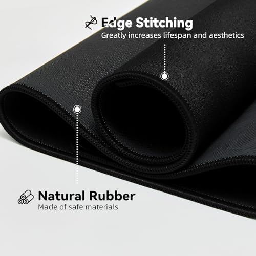 Reniteco Large Office & Gaming Mouse Pad, 35.4" x 11.8" Desk Mat, Black