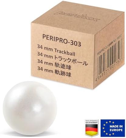 Perixx PERIPRO-303 GWH Small Trackball - 1.34 Inches Replacement Ball for PERIMICE and M570 - Glossy White
