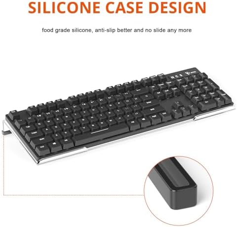 Richboom Computer Keyboard Stand Tilt PC Keyboard Stand Riser for Easy Ergonomic Typing, Acrylic Keyboard Tray Holder for Office Desk, Home, School, with Silicone Anti-Slip Case, Clear