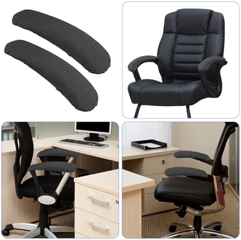 Vin Beauty Office Chair Armrest Covers, 2Pcs Office Removable Arm Rest Covering, Elastic Chair Armrest Covers, Office Seat Hand Rest Protector, Arm Covers Protectors for Office Chair(Grey)
