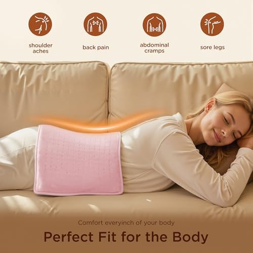 Texciting Heating pad for Back,Neck and Shoulders,Heat Pad Washable,12"x24"