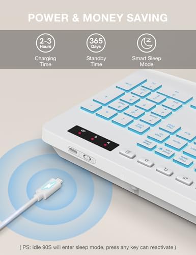 SABLUTE Wireless Keyboard with 7 Colored Backlit, Wrist Rest, 2.4G Lag-Free