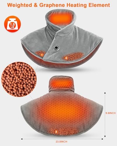 Weighted Neck Heating Pad Cordless Rechargeable Heating Pad for Neck & Back