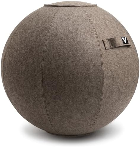 Sitting Ball Chair for Office and Home, Pilates Exercise Yoga Ball with Cover for Balance, Stability and Fitness, Ergonomic Posture Exercise Ball Seat with Handle and Pump