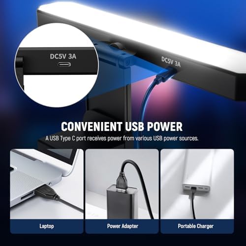 NEEWER Basics 6W Monitor Light Bar with Stand/Remote/Touch Control, L10