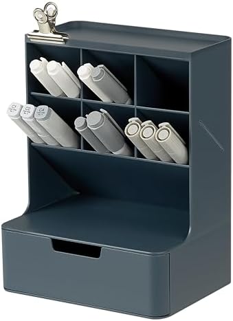 BLUE GINKGO Hive Pen Desk Organizer, Blue, Made in Korea