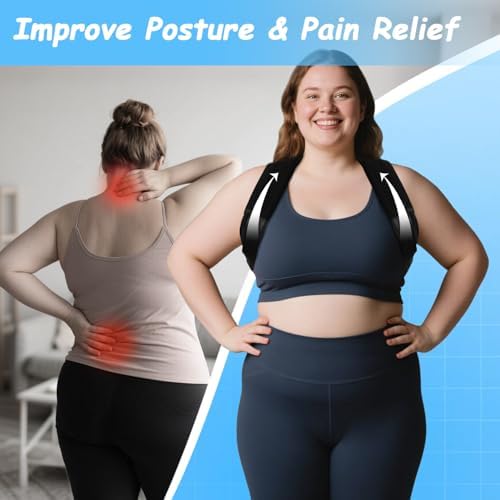 Plus Size Back Brace, XXXL to 6XL Back Brace Posture Corrector, Black