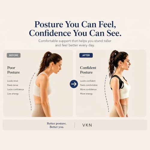 VKN Posture Corrector for Men and Women One-Piece Back Brace Exercise(XL)