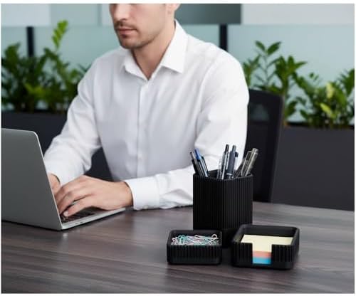 Aesthetic Desk Organizer Set,3-Piece Sturdy Plastic Office Accessories