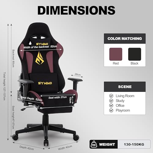 Symino Ergonomic Gaming Chair with 155° Recline & Footrest