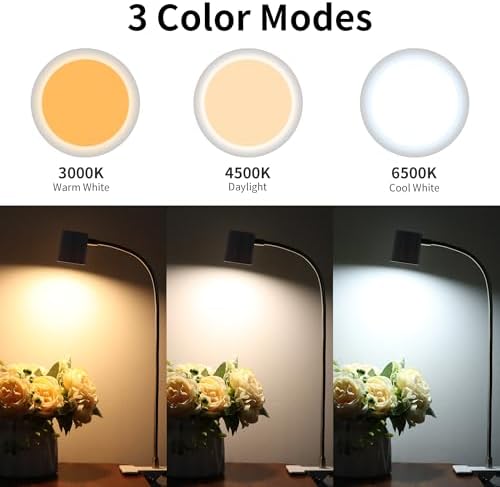 Dott Arts Desk Lamp,USB Clip On Light with 3 Color Modes,LED Reading Lamp