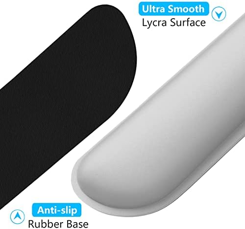 Dapesuom Enlarge Keyboard Wrist Rest, Memory Foam Wrist Cushion for Desk Mats Support, Cute Typing Pain Relief Keyboard Mouse Pad Rests Set with Non-Slip Base for Gaming Laptop Office, Space Gray