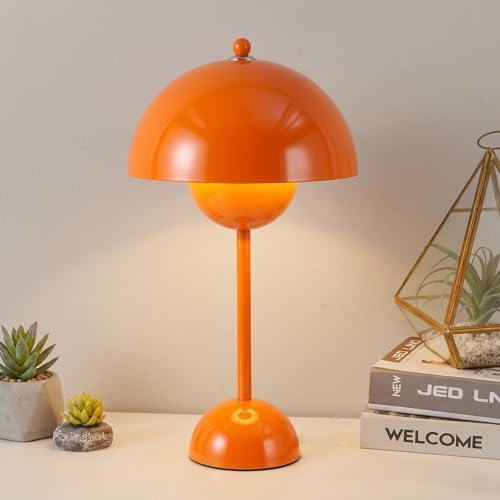 Creative Mid-Century Modern Bud Table Lamp for Home&Office, Pastel Orange