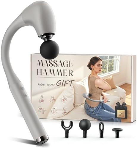 FVZ Massage Gun with Upgraded Extension Handle, 10MM Massage Gun Deep Tissue, Back Massager, Muscles/Neck/Shoulders/Waist/Legs Massager Portable for Pain Relief, Valentines Day Gifts for Him