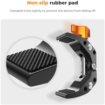 K&F CONCEPT Camera Mount Clamp, Super Crab Clamp with 1/4" Thread Holes