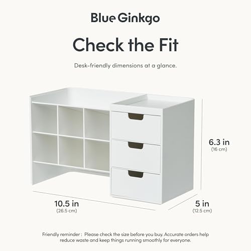 Blue Ginkgo Stackable Desk & Pen Organizer, White, Made in Korea