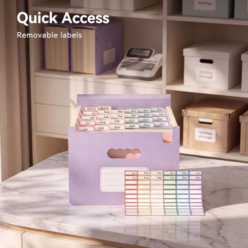 ThinkTex Accordion File Organizer, 26 Pockets File Folders, Soft Violet