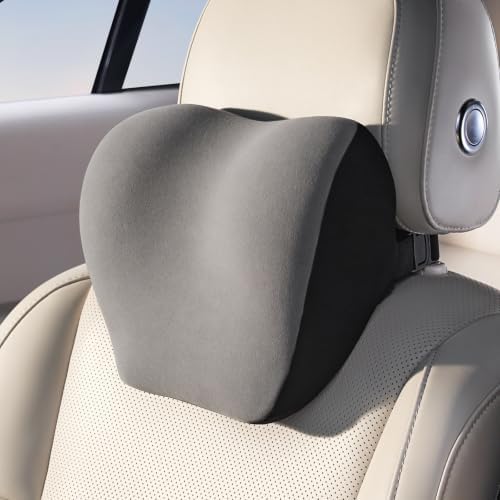 BABUR Car Neck Pillow Ergonomic 100% Memory Foam Headrest for Driving Seat