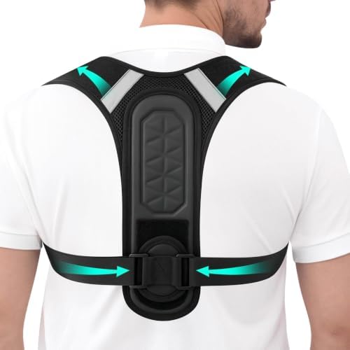 Posture Corrector for Women and Men, Adjustable Back Brace Support, Full Back Straightener for Rounded Shoulders and Hunchback Support, Upper Back Brace Shoulder Straightener with Breathable Mesh, Neck Shoulder and Upper Back Support (Black, XX-Large /...