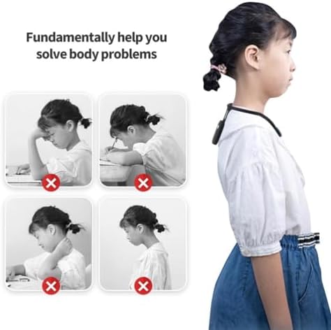JTLB Smart Neck Posture Corrector - Rechargeable Silicone Automatic Induction Posture Trainer, Invisible Wear for Adults & Kids, Upper Back Support for Office Work & Study