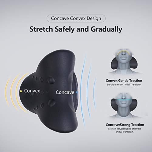 Cozyhealth Neck Stretcher for Neck Pain Relief, Neck and Shoulder Relaxer Cervical Traction Device Pillow for TMJ Pain Relief and Muscle Relax, Cervical Spine Alignment Chiropractic Pillow (Black)