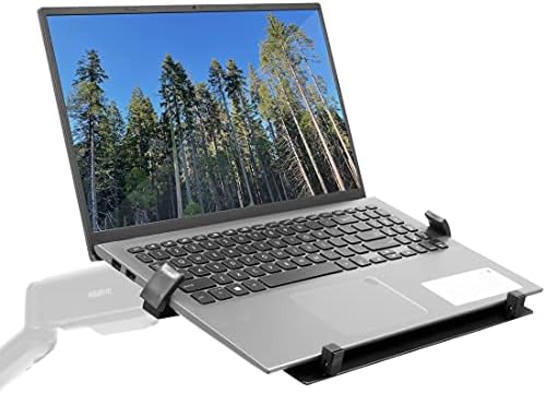 Mount-It! Laptop Tray for Monitor Arm, VESA Laptop Mount Tray for 75x75 & 100x100 Monitor Arms, Ventilated Steel Notebook Holder with Adjustable Clips, Fits Laptops up to 16.5" Wide