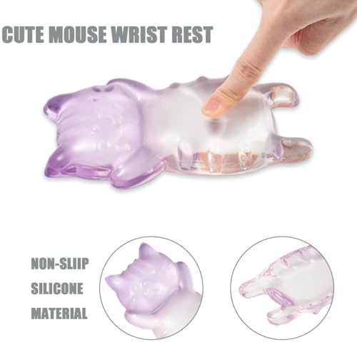Ergonomic Gel Mouse Wrist Rest – Clear Cute Cat Mouse Wrist Rest