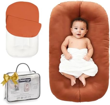 Baby Lounger Newborn 0-24 Months, Home and Travel Infant Cushion-Orange