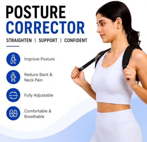 Posture Corrector for Men & Women – Back Brace Posture Corrector & Upper Back Brace for Shoulder Support – Adjustable Back Straightener for Neck & Back Pain Relief, Clavicle Support for Hunchback & Slouching (Chest 25-42”)