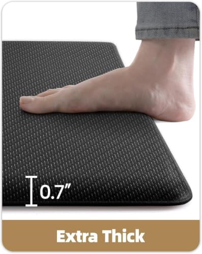 Color&Geometry Antifatigue Kitchen Mat for Floor 20x39-3/4 in Thick, Black