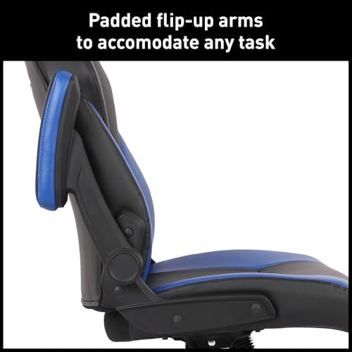 RS Gaming™ RGX Faux Leather High-Back Gaming Office Chair, Black/Blue, BIFMA Compliant