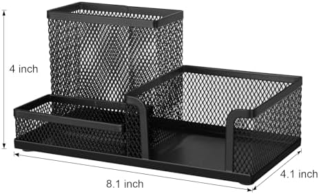 Comix 6 Packs Mesh Pen Holder, Desk Organizer for Home Office, Black