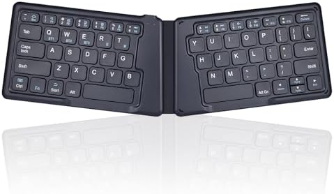 Perixx PERIBOARD-805E, Wireless Foldable Ergonomic Bluetooth Keyboard, Ultra-Thin X Type Keys, Compatible with iOS, Android, or Windows Smartphone, Tablet, or Laptops, US English