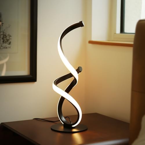 Modern Cool LED Table Lamp, Spiral Touch Control Desk Light