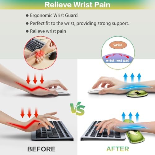 Desk Mat, Large Gaming Mouse Pad with Wrist Rest, 4in1 XXL Mousepad+Keyboard Wrist Rest+Mouse Pad Wrist Support+Cup Coaster Set Ergonomic Computer Desk Arm Wrist for Decor Home Office Women
