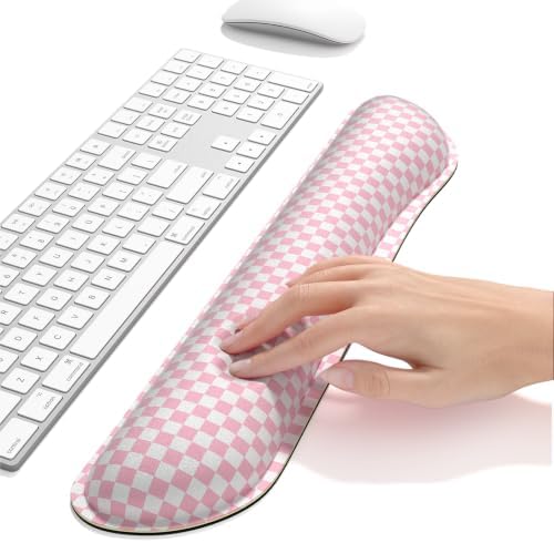 Dapesuom Keyboard Wrist Rest, Memory Foam, Ergonomic, Gaming,Blush Pink