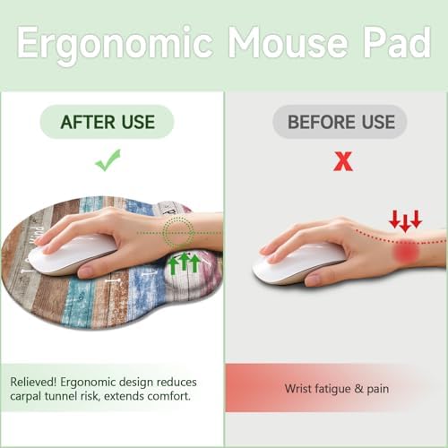 LIMKRIAN Inspirational Ergonomic Mouse Pad with Wrist Rest, 9.8 x 8.6 in
