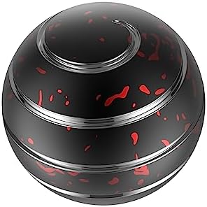 Kinetic Spinning Desk Toy Metal Fidgets ADHD 1.54in Black Red