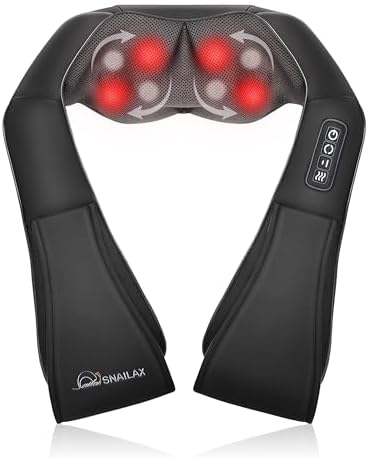Snailax Shiatsu Neck Massager with Heat, Deep Tissue Shoulder Back Massager