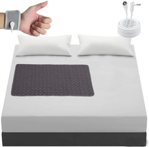 Conductive Metal Fabric Grounding Mat Set with Grounding Wristband and 15ft Cord for Bed/Desk/Floor/Feet - Machine Washable, Healthy Material to Improve Sleep and Wellness