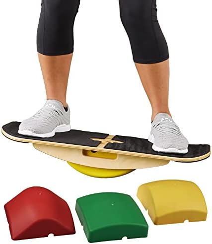Blue Planet Balance Surfer | Bamboo Balance Board for Office, Standing Desks, Surfing, SUP, Yoga, Exercise! Includes 3 Balance Modules (EVA Foam)