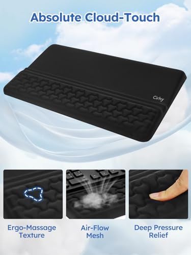 Cirhy 2-in-1 Ergonomic Keyboard Stand and Wrist Rest, Memory Foam, Black